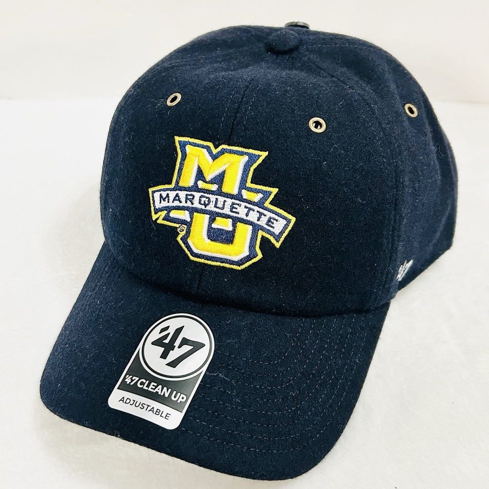 '47 Brand Marquette Golden Eagles Wooly Clean Up Hat Cap Adjustable Strap Blue